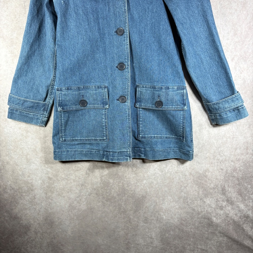 Liz Claiborne Denim Jacket Womens Small Blue Barn Coat Field Utility Outdoors - Picture 4 of 9